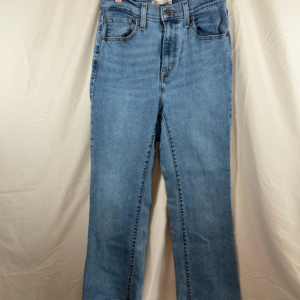 Levi's Blue Ankle Cropped Flare Jeans